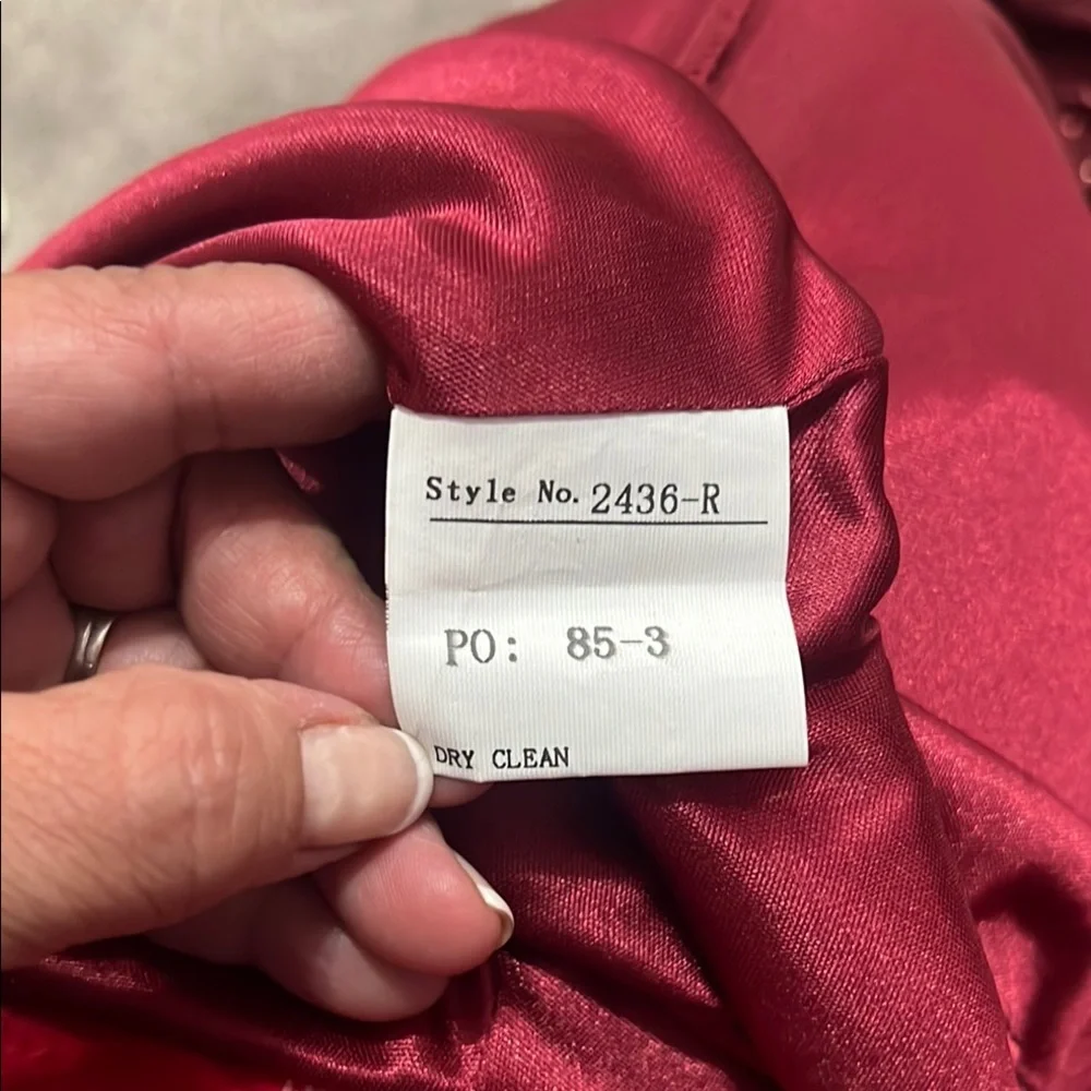 Revelry Red long deep evening dress One Shoulder SequiGown for Weddings zs 22 - Picture 14 of 16